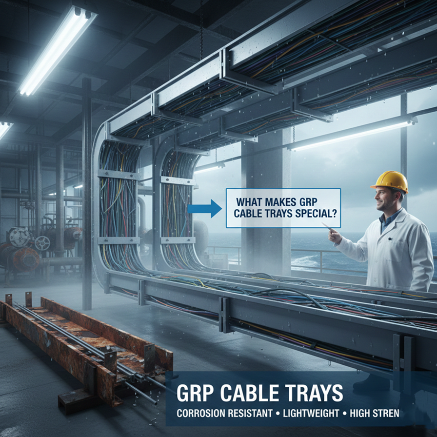 grp cable trays by al najof fiberglass